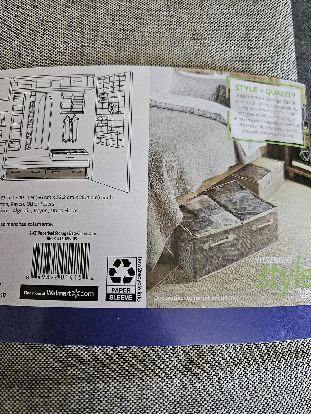Storage Bundle - BH&G Beige Underbed Storage Bags & Grey Fab Totes